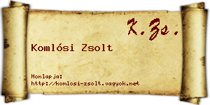 Komlósi Zsolt névjegykártya